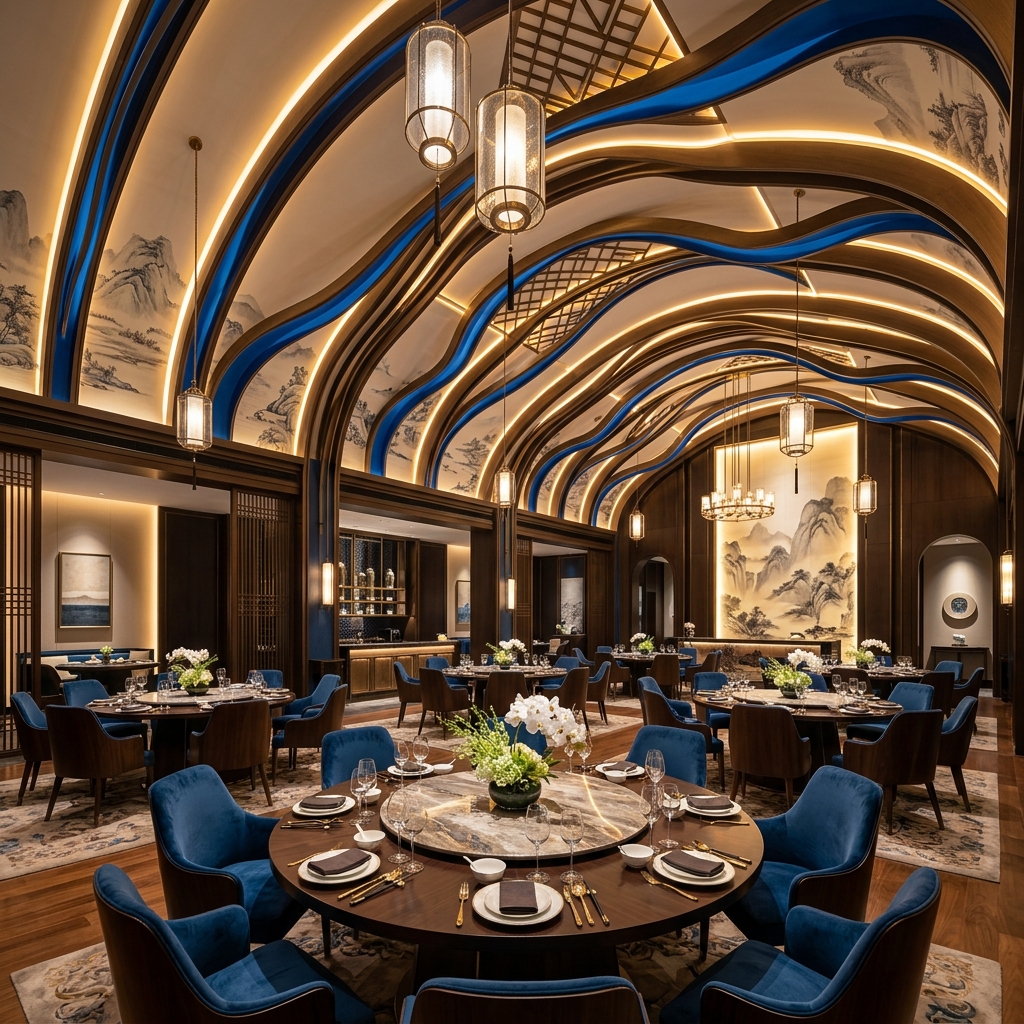 Interior mewah Taste Paradise Plaza Indonesia dengan desain Chinese modern elegan